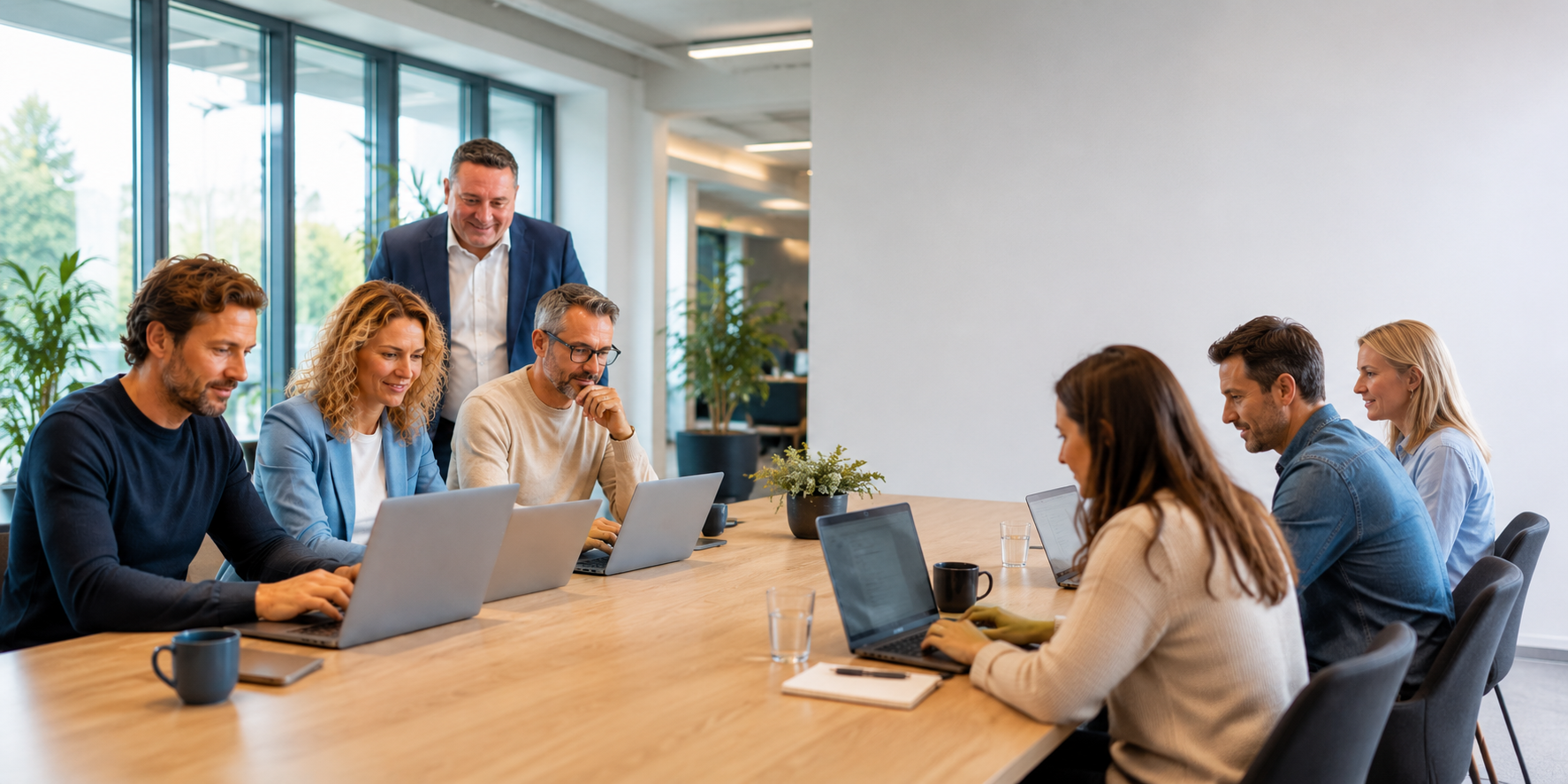 Medewerker werken geconcentreerd met Microsoft Copilot